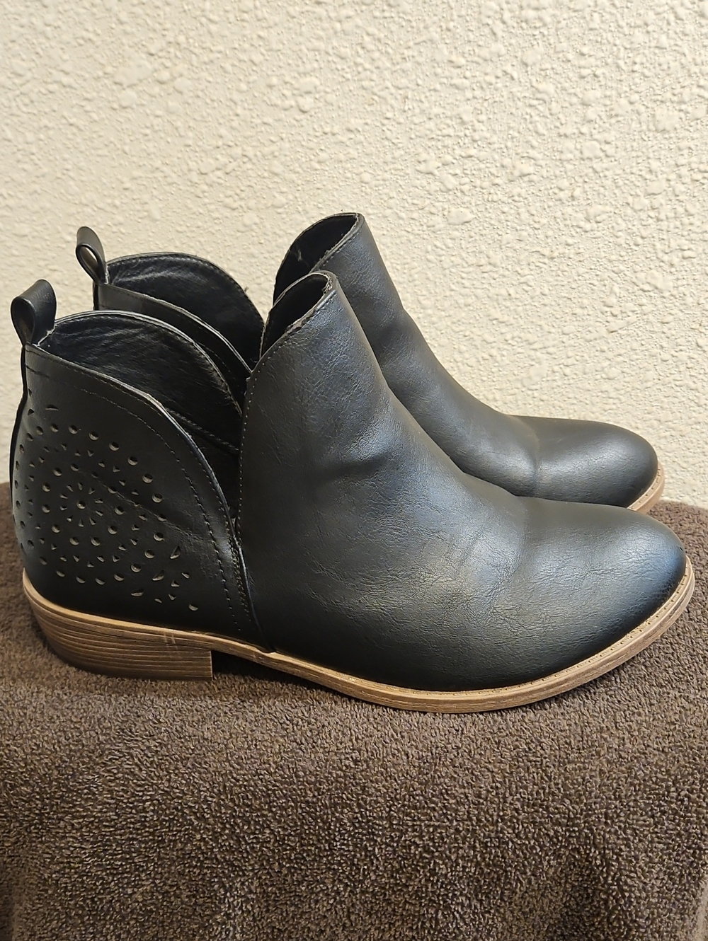 Women's Black Slip-On Ankle Boots